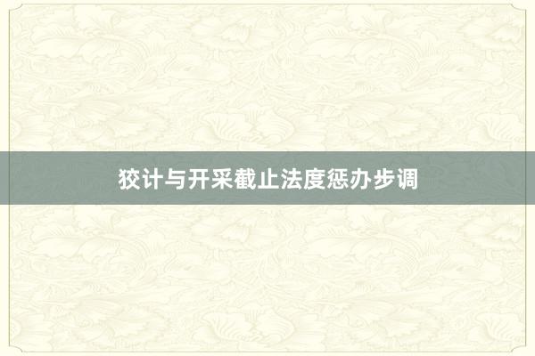 狡计与开采截止法度惩办步调