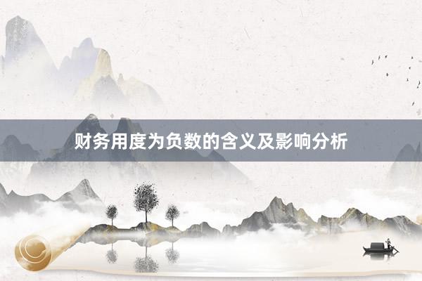 财务用度为负数的含义及影响分析