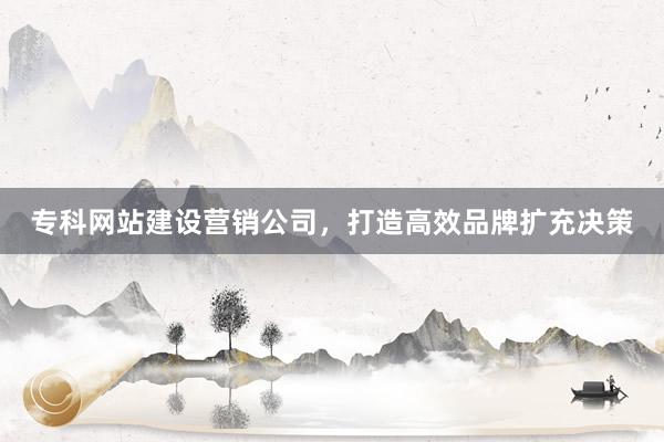 专科网站建设营销公司，打造高效品牌扩充决策