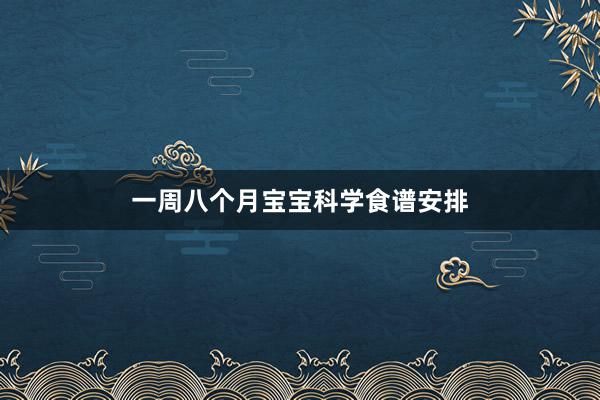 一周八个月宝宝科学食谱安排